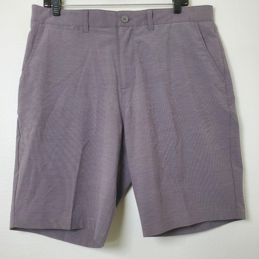 Johnnie-O‎ Steel Gray Performance Woven Shorts Stretch Golf Casual Men's Size 34 - Picture 13 of 15